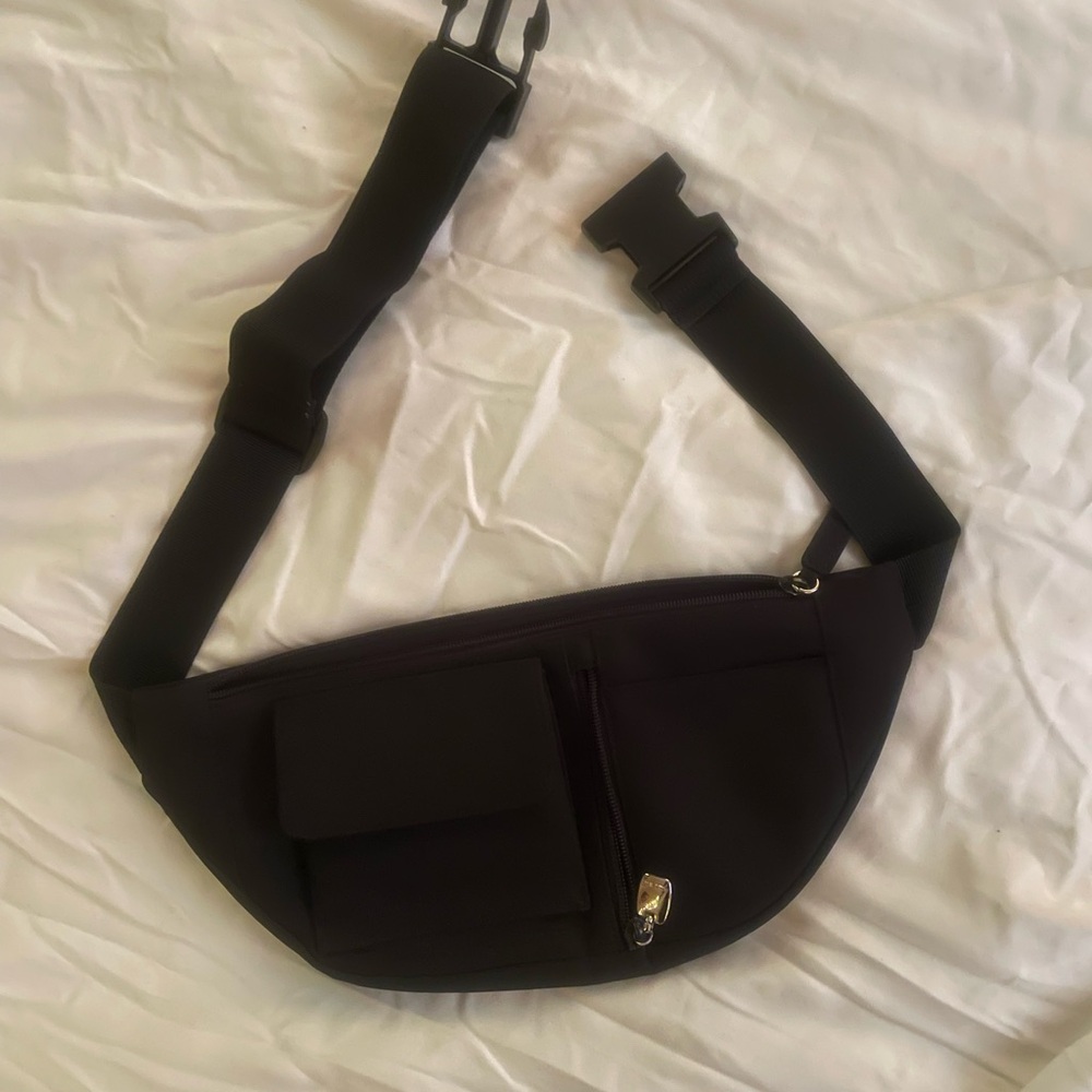 Sleek Black Waist Bag